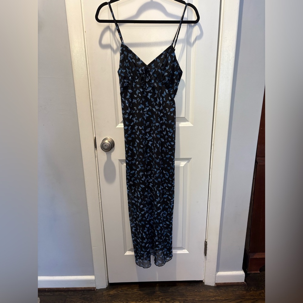 Woman’s Size Large Vintage Y2K Butterfly Dress Fairy Whimsy Blue Dress
